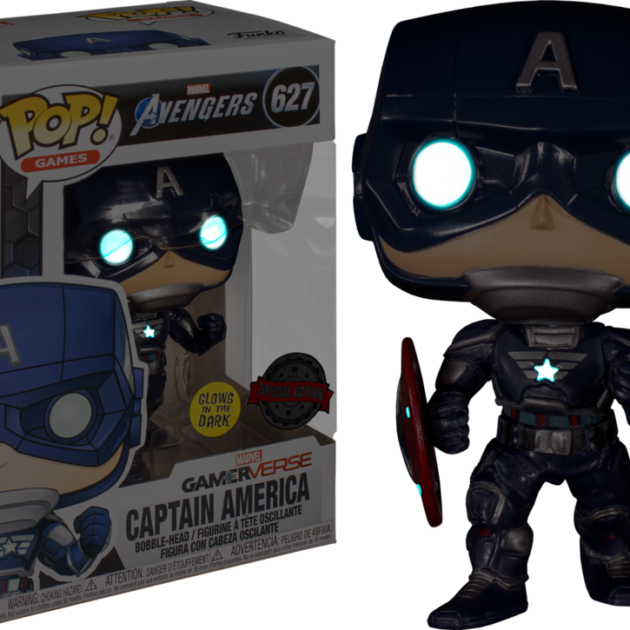 Figurine Captain America / Marvel Avengers / Funko Pop Marvel 627 /  Exclusive Spécial Edition / Gitd