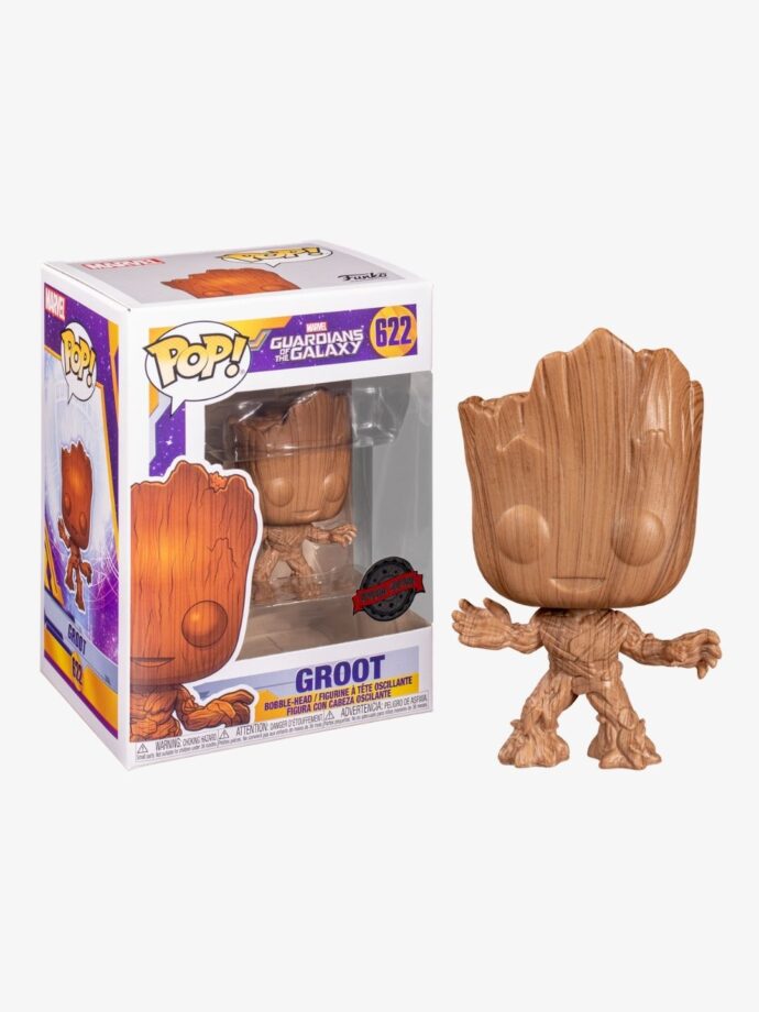 Funko POP! Marvel: Guardians of the Galaxy - Groot (Wood Deco) #622 Bobble-Head (Exclusive)