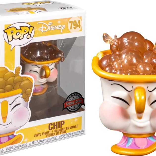 Chip with Bubbles  Συλλεκτική vinyl pop φιγούρα από την Funko. Category: Disney  Product type: Pop! See more Beauty and Beast  It comes with the silver sticker.