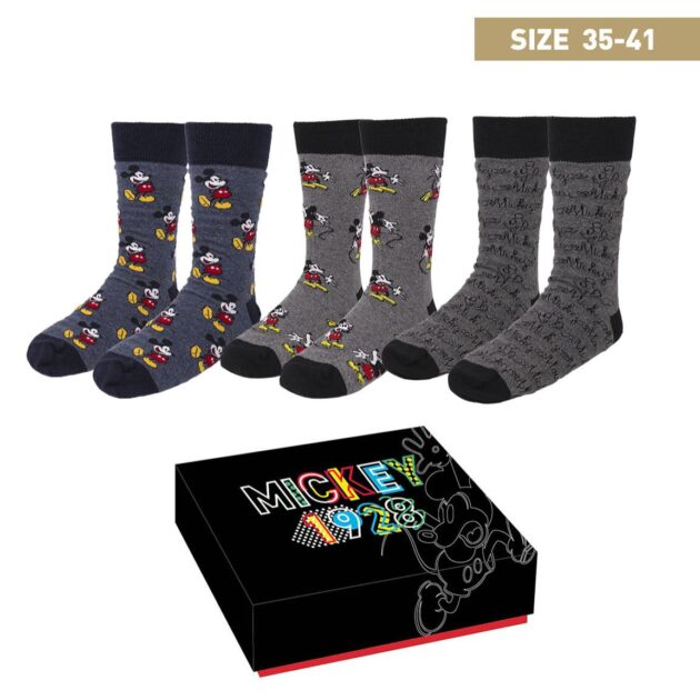 mickey socks in a box 3 pairs