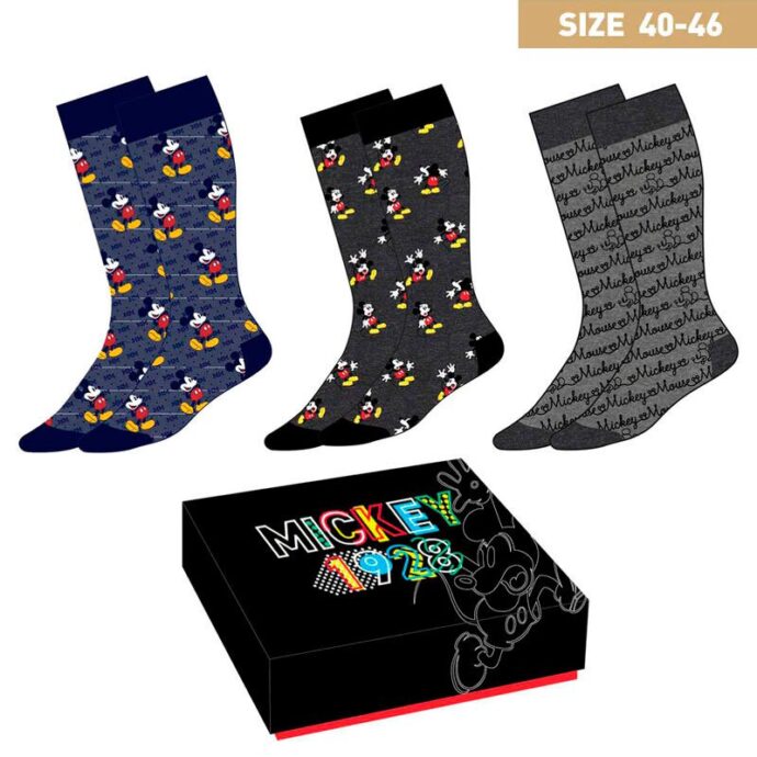 mickey socks in a box 40-46 size