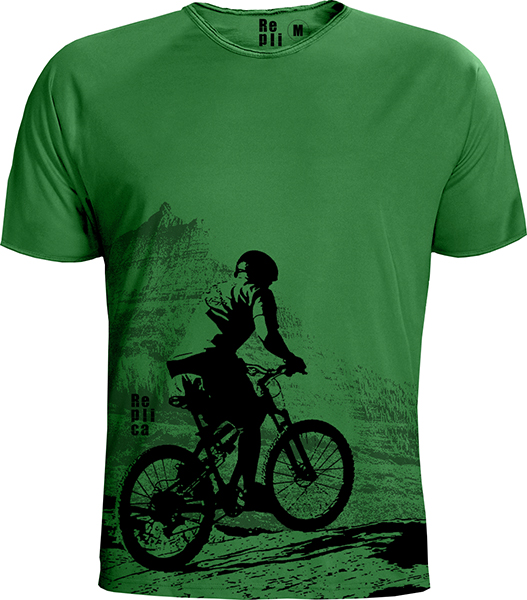 t shirt mountain bike replica green large organic cotton